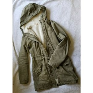 Olive green warm parka